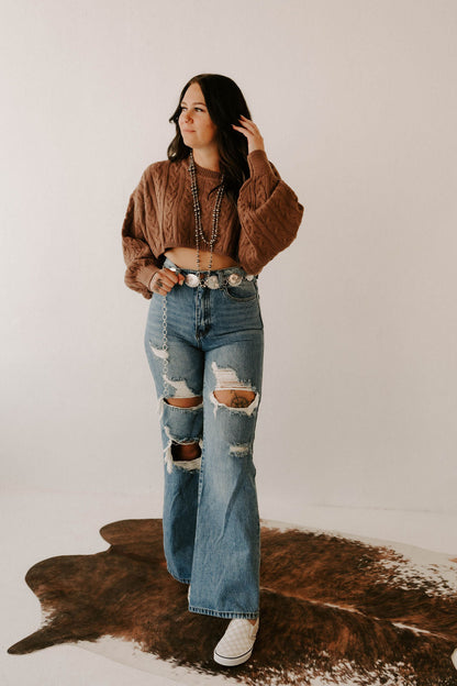 Kimber's Fall Boho Crop Sweater Wild Cactus Boutique
