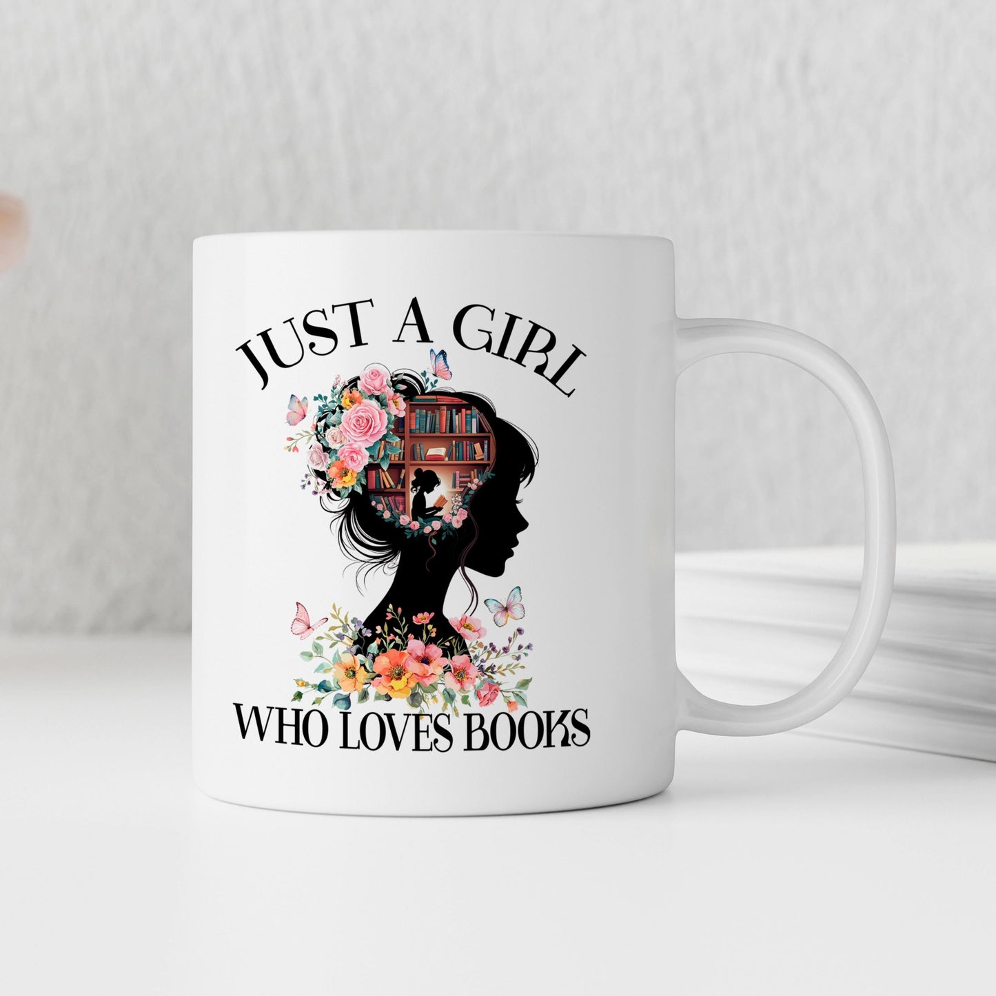 Book Lover Coffee Mug – Floral Book Mug | Ceramic, Microwave Safe Gift Joyful Moose
