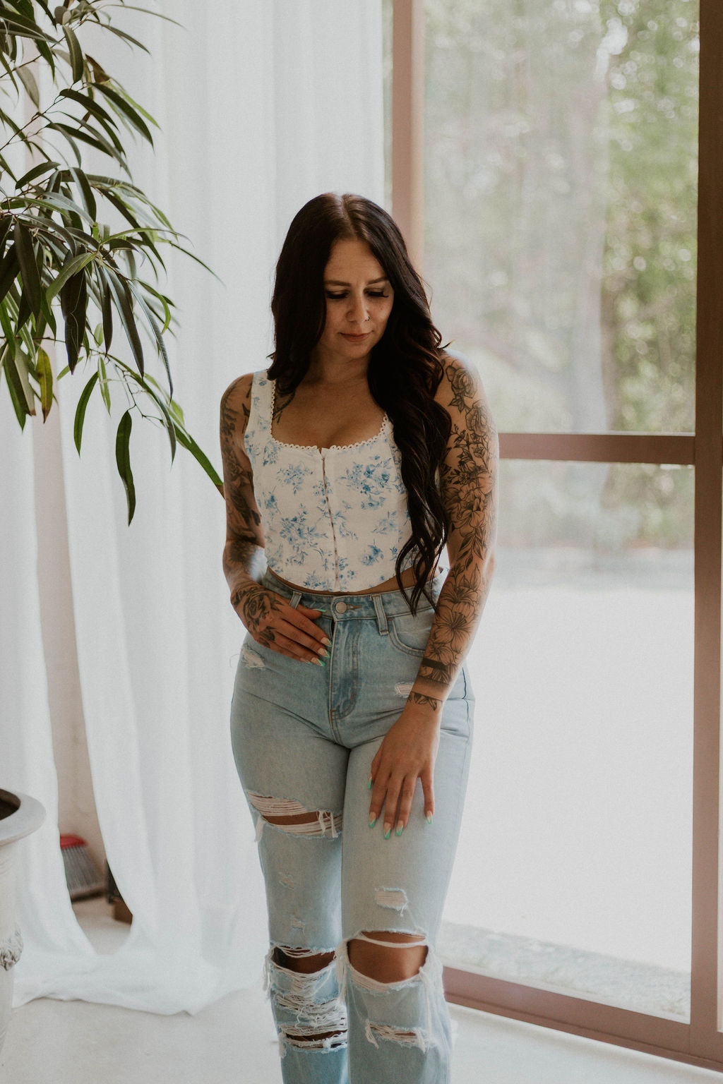 Sophia's Floral Crop Top Wild Cactus Boutique