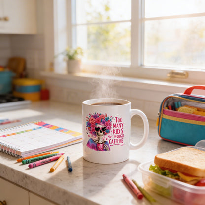 Funny Coffee Mug – Colorful Ceramic Tea Cup with Vibrant Floral Crown Design Joyful Moose