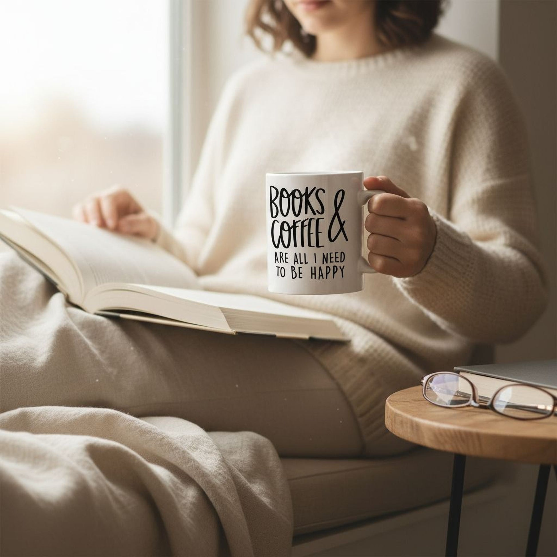 Book Lover Mug - Ceramic Coffee Mug for Book Club Gifts & Reader Gift Ideas 11 oz or 15 oz Joyful Moose