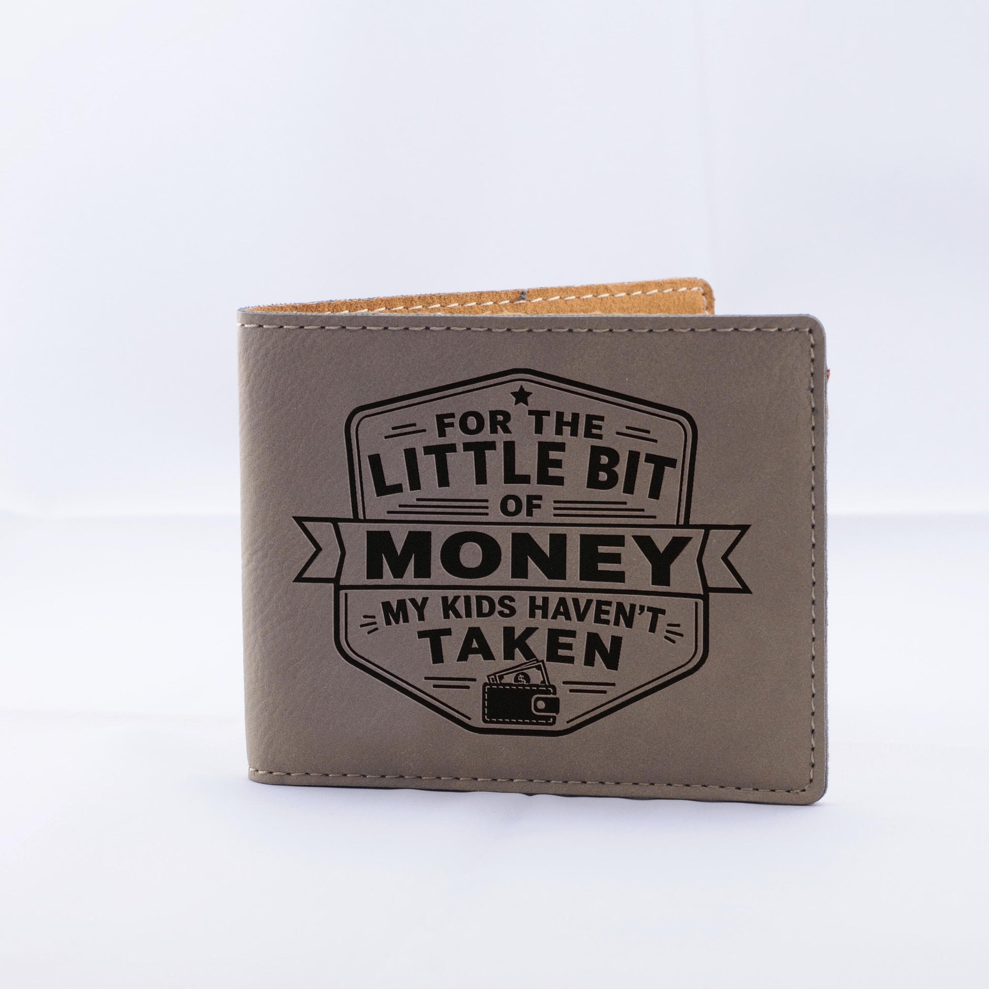 Engraved Wallet For Dad – Brown Leather Slim Bifold Wallet With Card Slots Joyful Moose