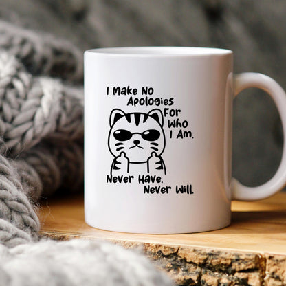 Funny Cat Coffee Mug – Ceramic 11 oz Microwave Safe Sassy Quote Mug Joyful Moose
