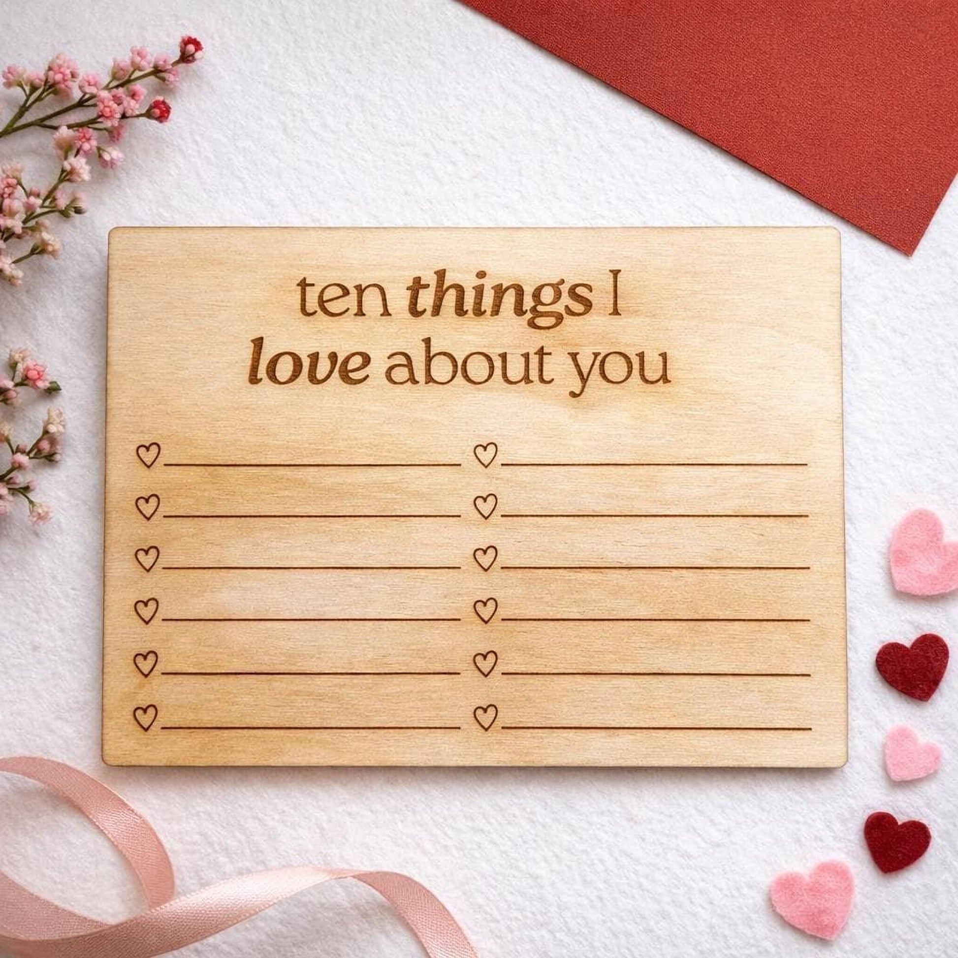 Engraved Wooden Love Note - Laser Engraved Card | Personalized Keepsake Gift Joyful Moose
