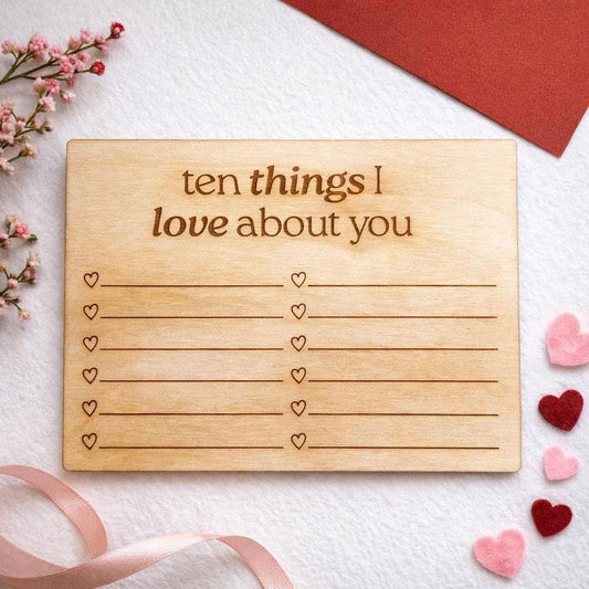 Engraved Wooden Love Note - Laser Engraved Card | Personalized Keepsake Gift Joyful Moose