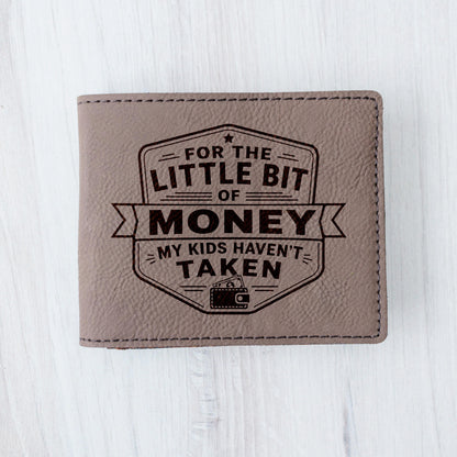 Engraved Wallet For Dad – Brown Leather Slim Bifold Wallet With Card Slots Joyful Moose