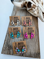 Western Oval Stone Stud Earrings Wild Cactus Boutique