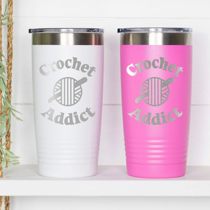 Insulated Travel Mug - 20 oz Engraved Tumbler With Double Wall Insulation For Crochet Lovers Joyful Moose