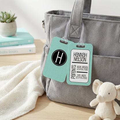 Personalized Diaper Bag Tag - Custom Name Label | Durable Aluminum Baby Accessory Joyful Moose