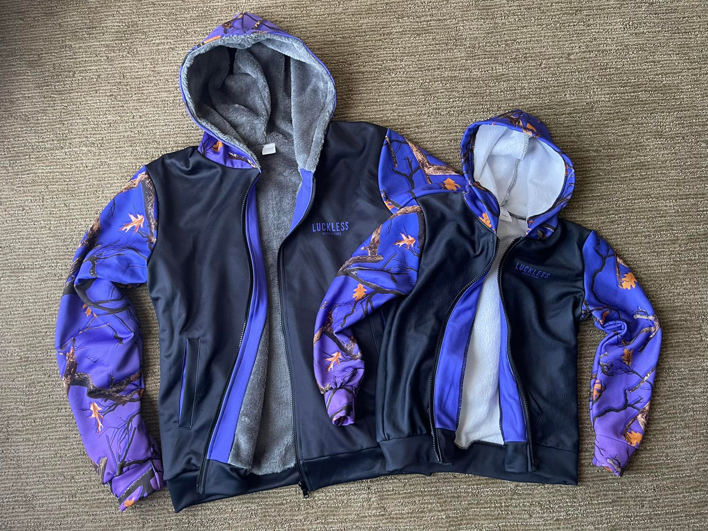 PLUMTUOUS CAMO HEAVY ZIP FLEECE HOODIE Luckless Outfitters