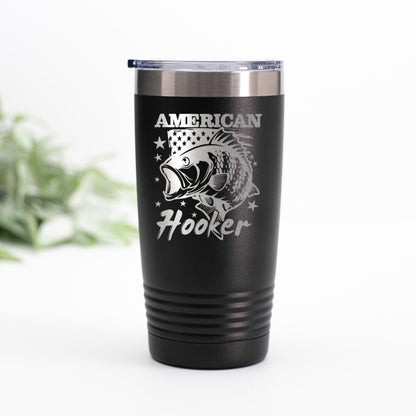 Funny Fishing Tumbler | Insulated Stainless Steel Coffee Mug With Spill Resistant Lid Joyful Moose