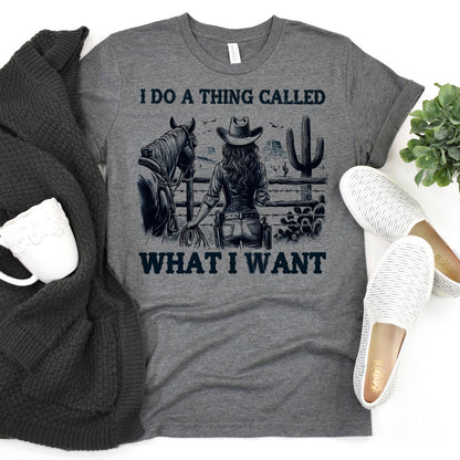 Horse Graphic Tee For Women, Graphic Tees Western Cowgirl Joyful Moose