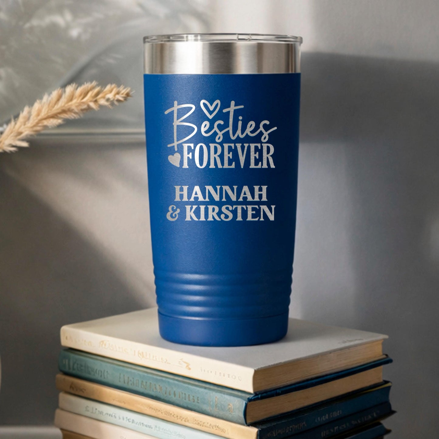 Personalized Travel Tumbler – Custom Friendship Gift | Double Wall Insulated Mug Joyful Moose