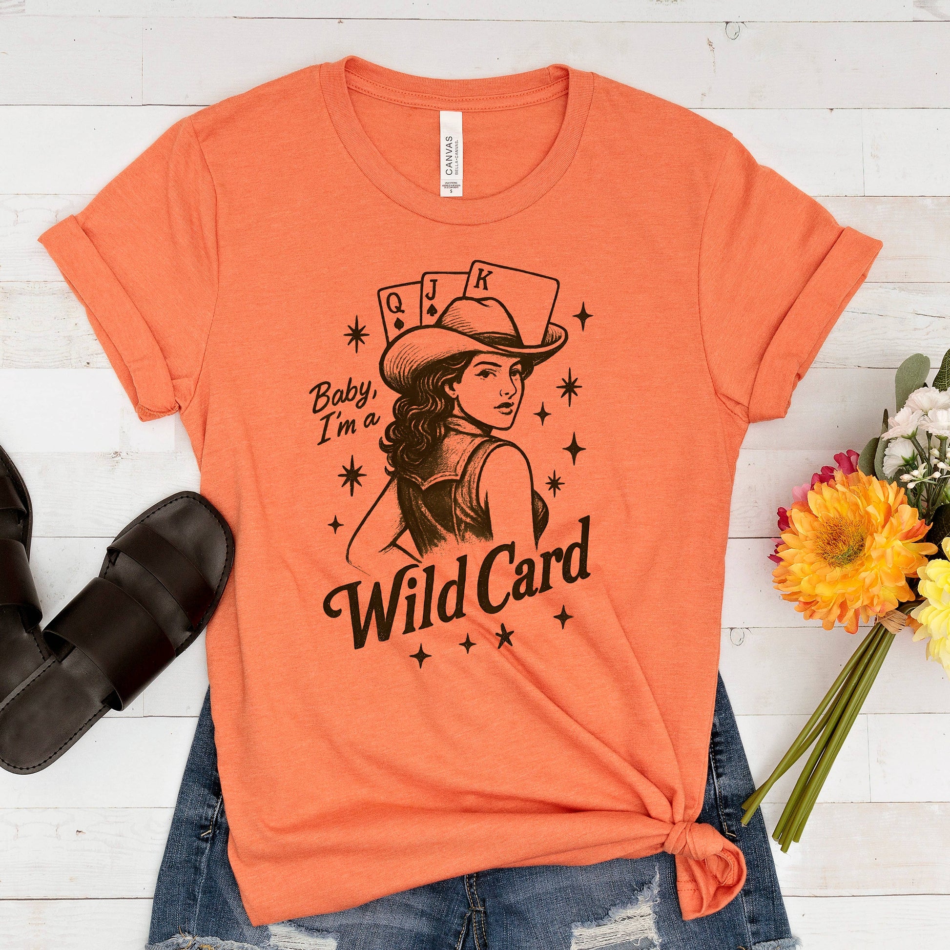 Baby, I'm a Wild Card Graphic Tee | Retro Western Cowgirl Joyful Moose