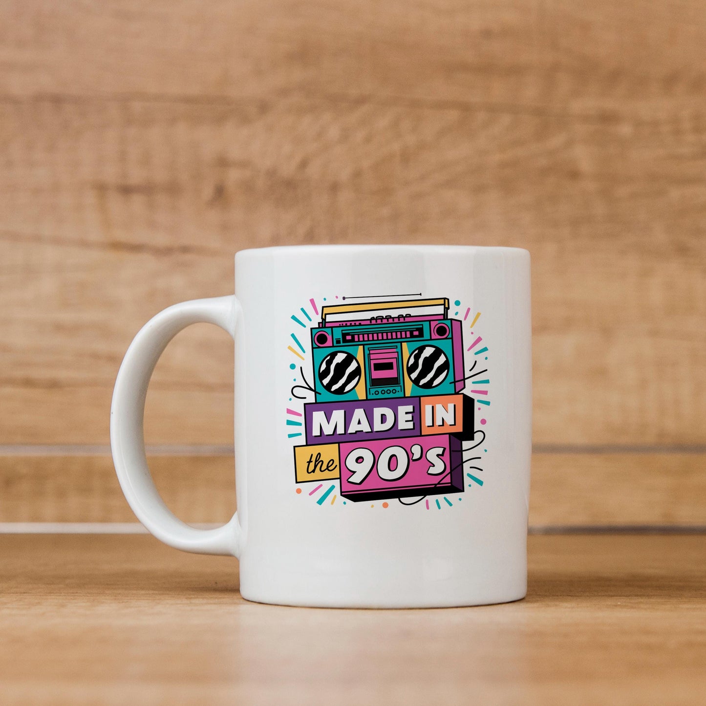 90s Nostalgia Mug – Retro Coffee Cup | Vintage Ceramic Hot Beverage Cup, Dishwasher Safe Joyful Moose