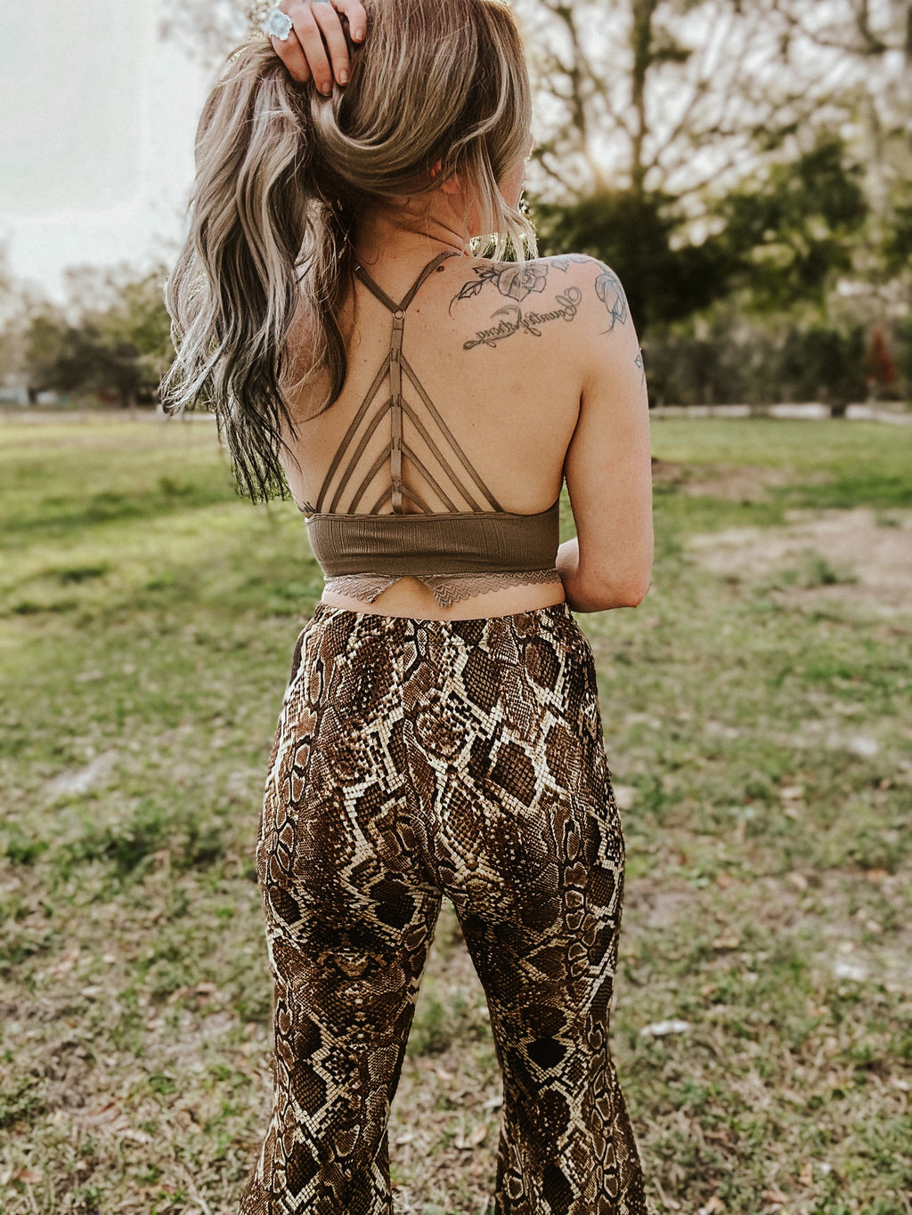 Light Of The Moon Crochet Trim Bralette - Mocha Wild Cactus Boutique
