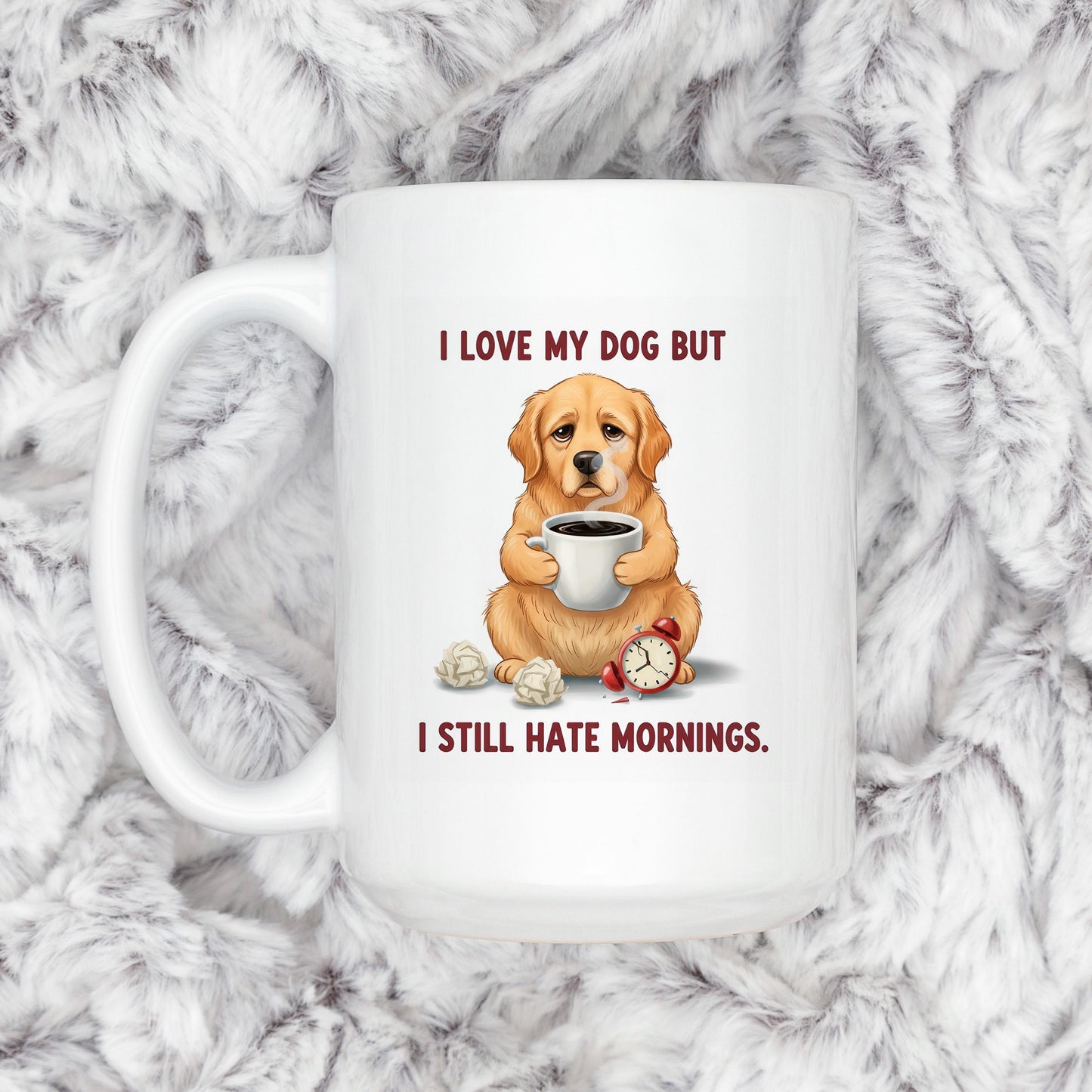 Funny Dog Lover Mug - Dishwasher Safe Ceramic Mug | Pet Lover Coffee Cup, Morning Humor Joyful Moose