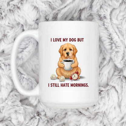 Funny Dog Lover Mug - Dishwasher Safe Ceramic Mug | Pet Lover Coffee Cup, Morning Humor Joyful Moose