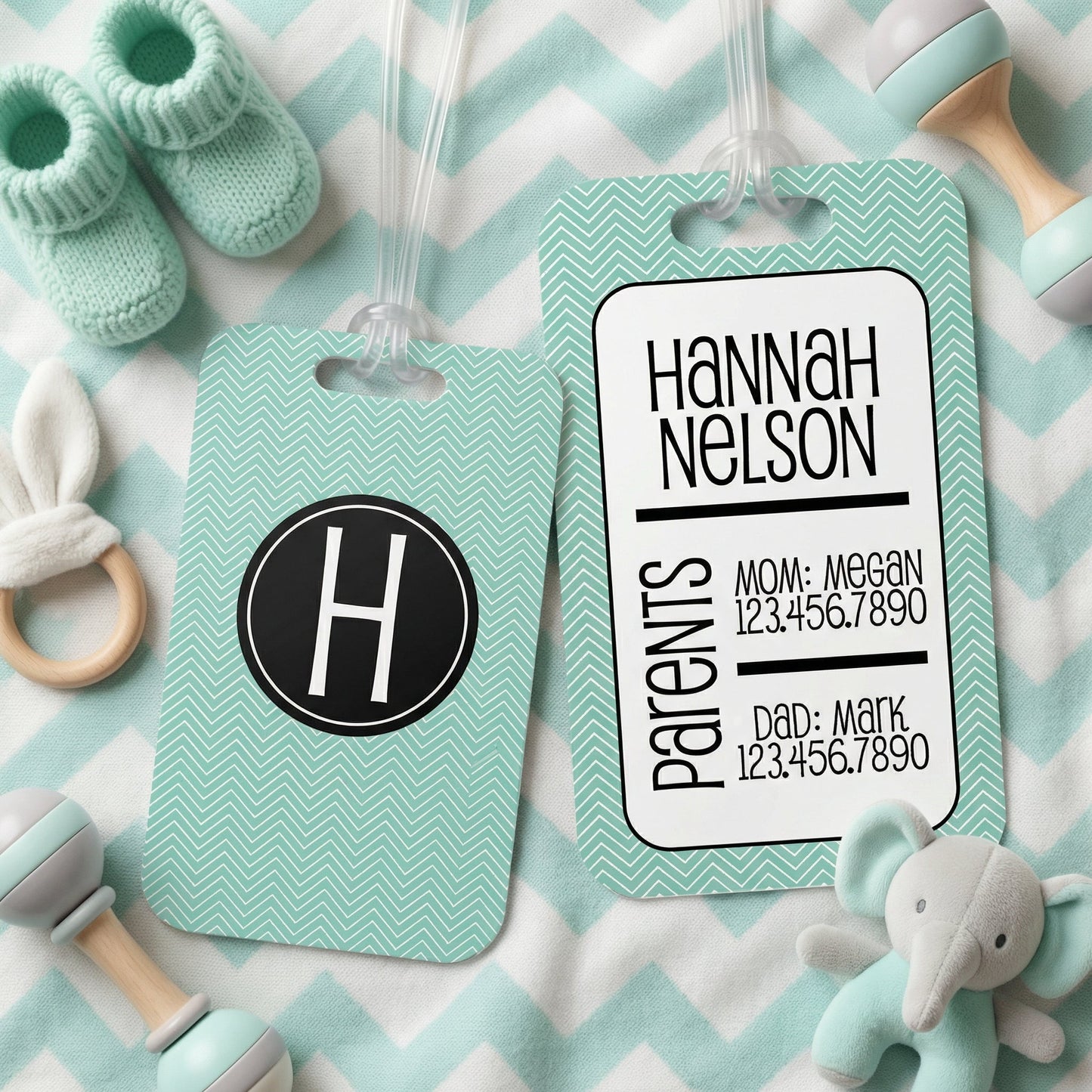 Personalized Diaper Bag Tag - Custom Name Label | Durable Aluminum Baby Accessory Joyful Moose