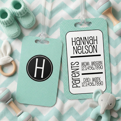 Personalized Diaper Bag Tag - Custom Name Label | Durable Aluminum Baby Accessory Joyful Moose