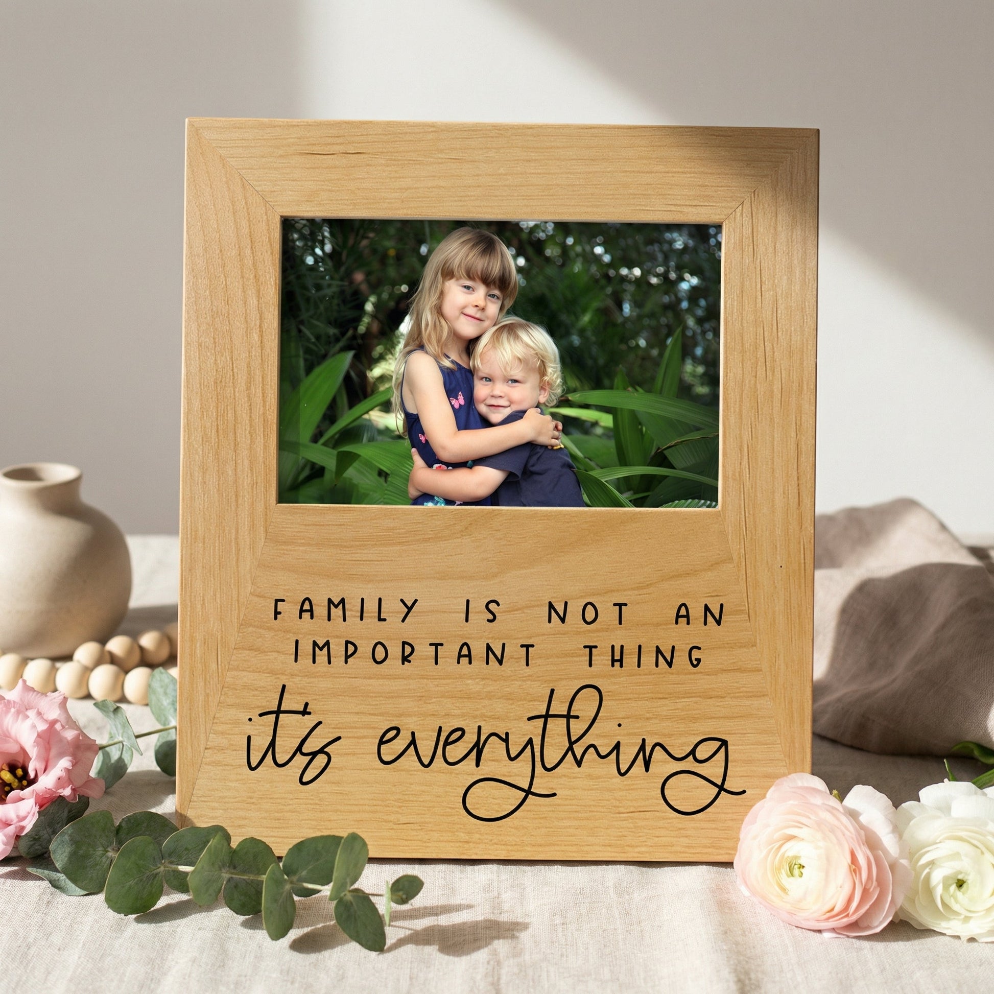 Photo frame Gift for Mom - Family Quote Wood Picture Frame Mother's Day Gift Joyful Moose
