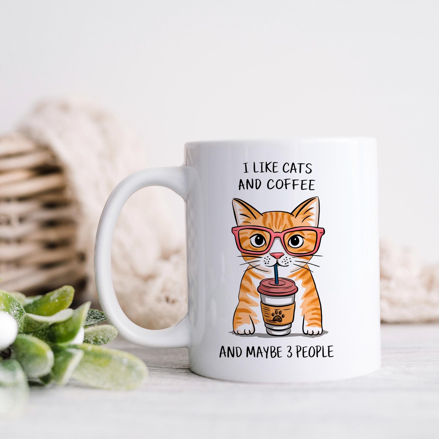 Orange Tabby Cat Mug – Funny Cat Coffee Mug | Ceramic Microwave Safe Cup Joyful Moose