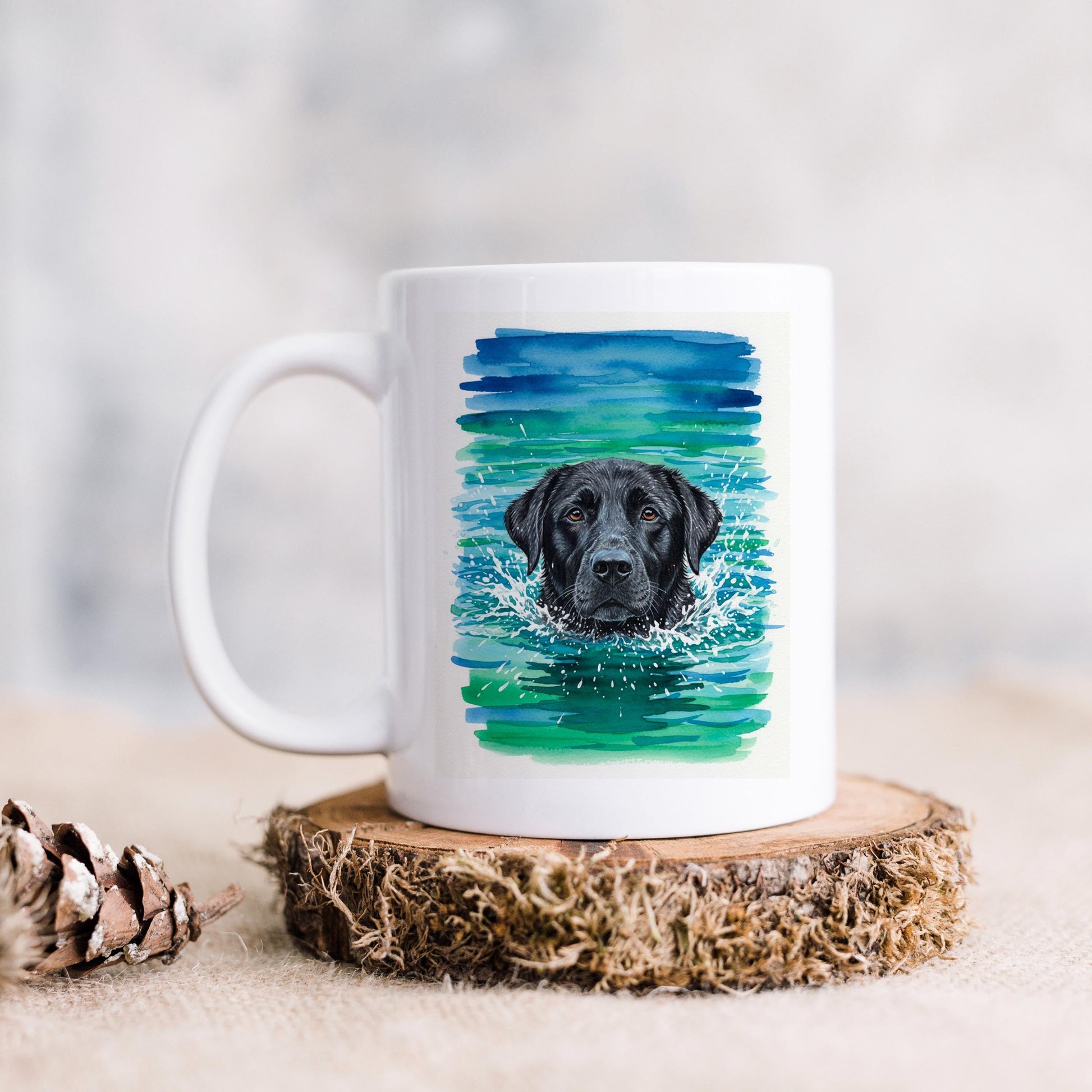 Black Labrador Mug - Watercolor Dog Lover Coffee Cup | Lab Owner Gift Joyful Moose