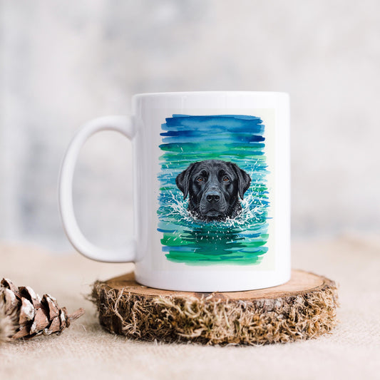 Black Labrador Mug - Watercolor Dog Lover Coffee Cup | Lab Owner Gift Joyful Moose