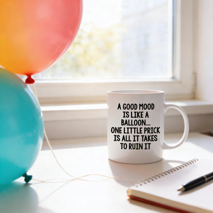 Funny Coffee Mug – Witty Balloon Saying Ceramic Cup | Dishwasher Safe Gift Joyful Moose