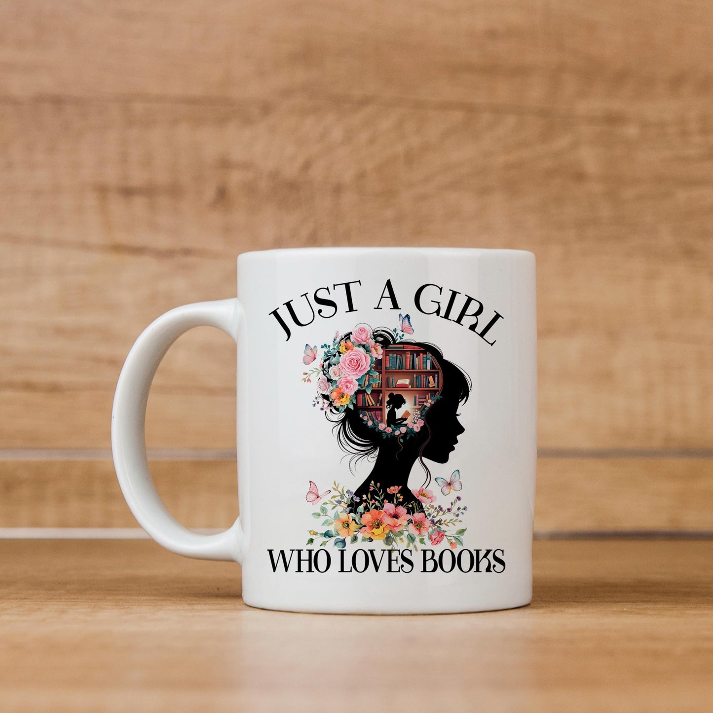 Book Lover Coffee Mug – Floral Book Mug | Ceramic, Microwave Safe Gift Joyful Moose