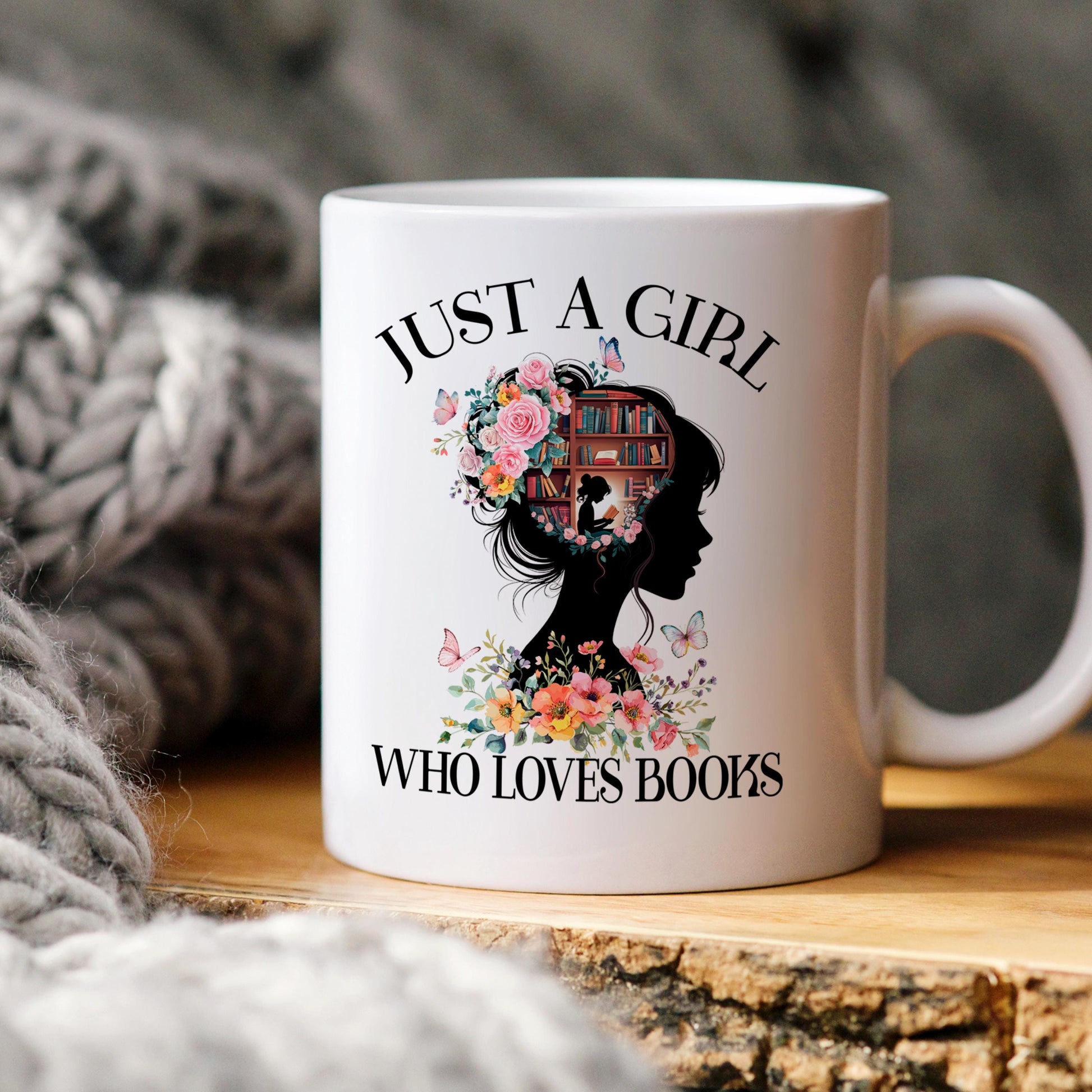 Book Lover Coffee Mug – Floral Book Mug | Ceramic, Microwave Safe Gift Joyful Moose