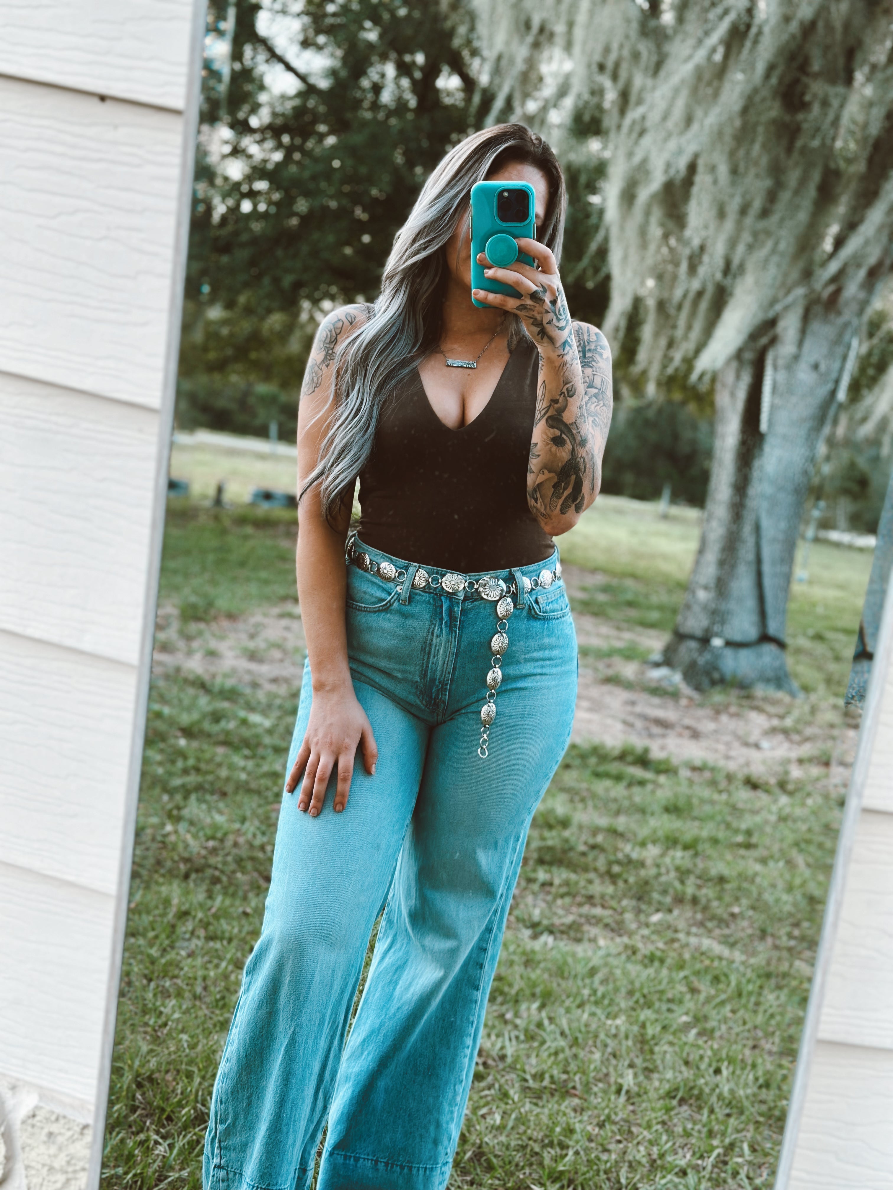 Devan's Deep V Tank Top Bodysuit Wild Cactus Boutique