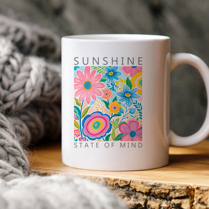 Botanical Ceramic Coffee Mug – Colorful Coffee Cup With Vibrant Floral Design Joyful Moose