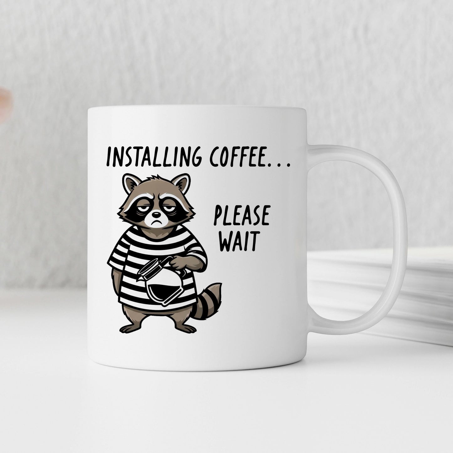 Funny Raccoon Mug - Ceramic Coffee Cup | Coworker Gift, Dishwasher Safe Joyful Moose