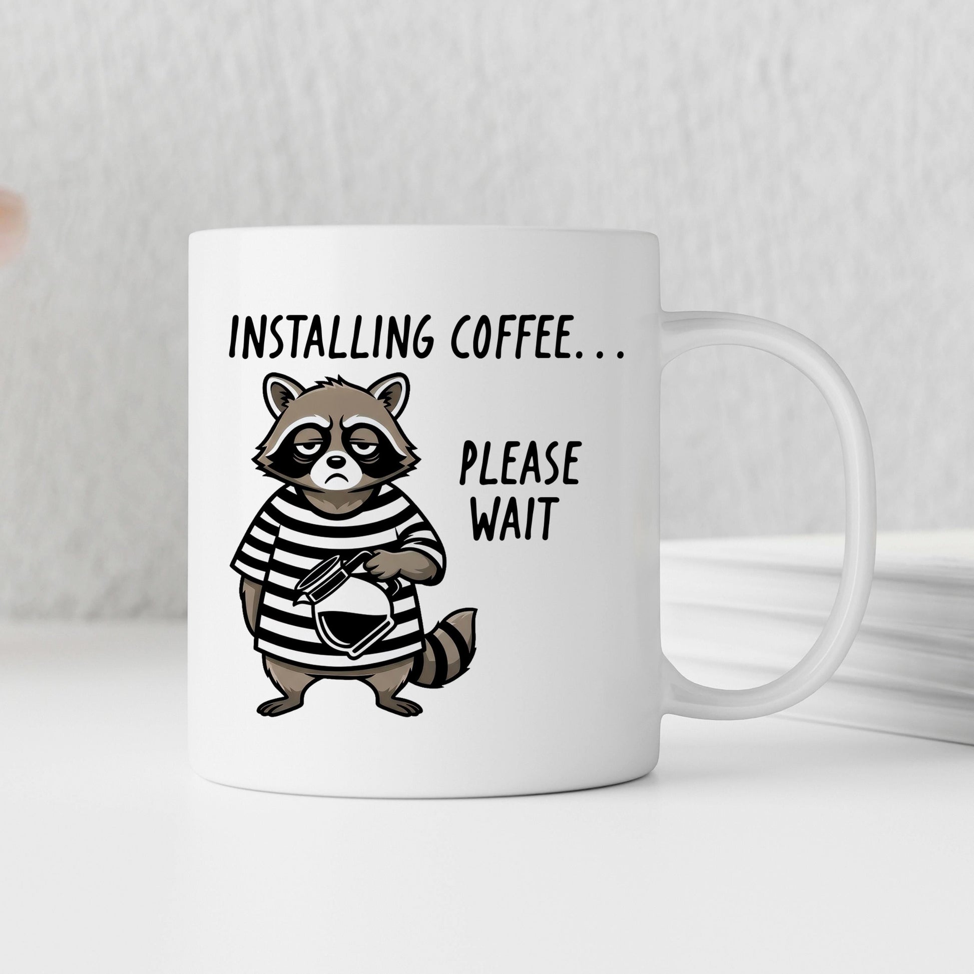 Funny Raccoon Mug - Ceramic Coffee Cup | Coworker Gift, Dishwasher Safe Joyful Moose