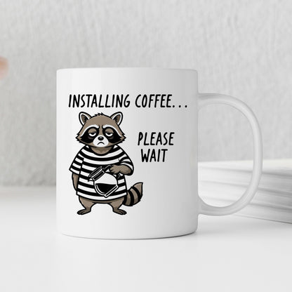 Funny Raccoon Mug - Ceramic Coffee Cup | Coworker Gift, Dishwasher Safe Joyful Moose
