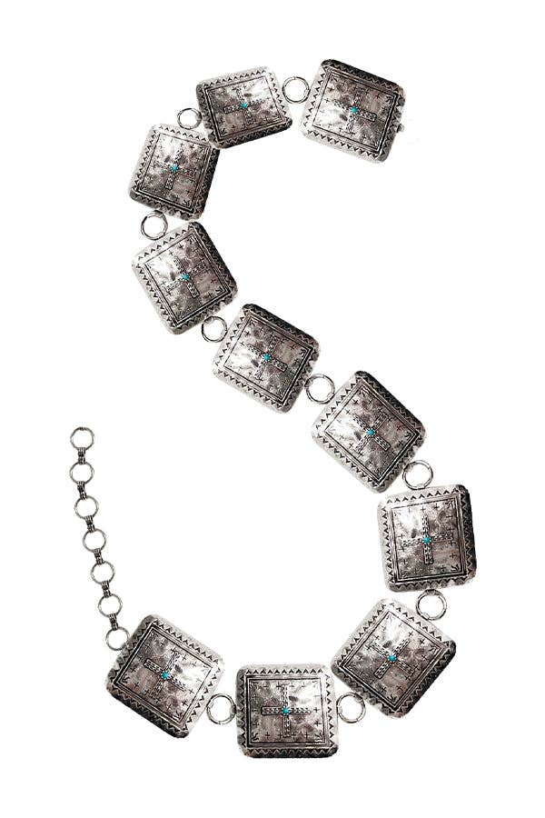 Western Metal Concho Chain Belt Wild Cactus Boutique