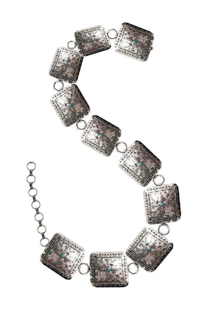 Western Metal Concho Chain Belt Wild Cactus Boutique