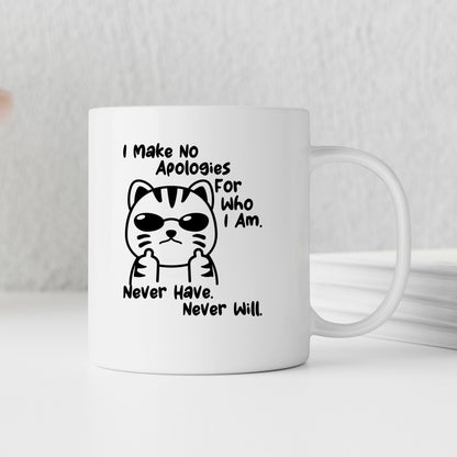 Funny Cat Coffee Mug – Ceramic 11 oz Microwave Safe Sassy Quote Mug Joyful Moose