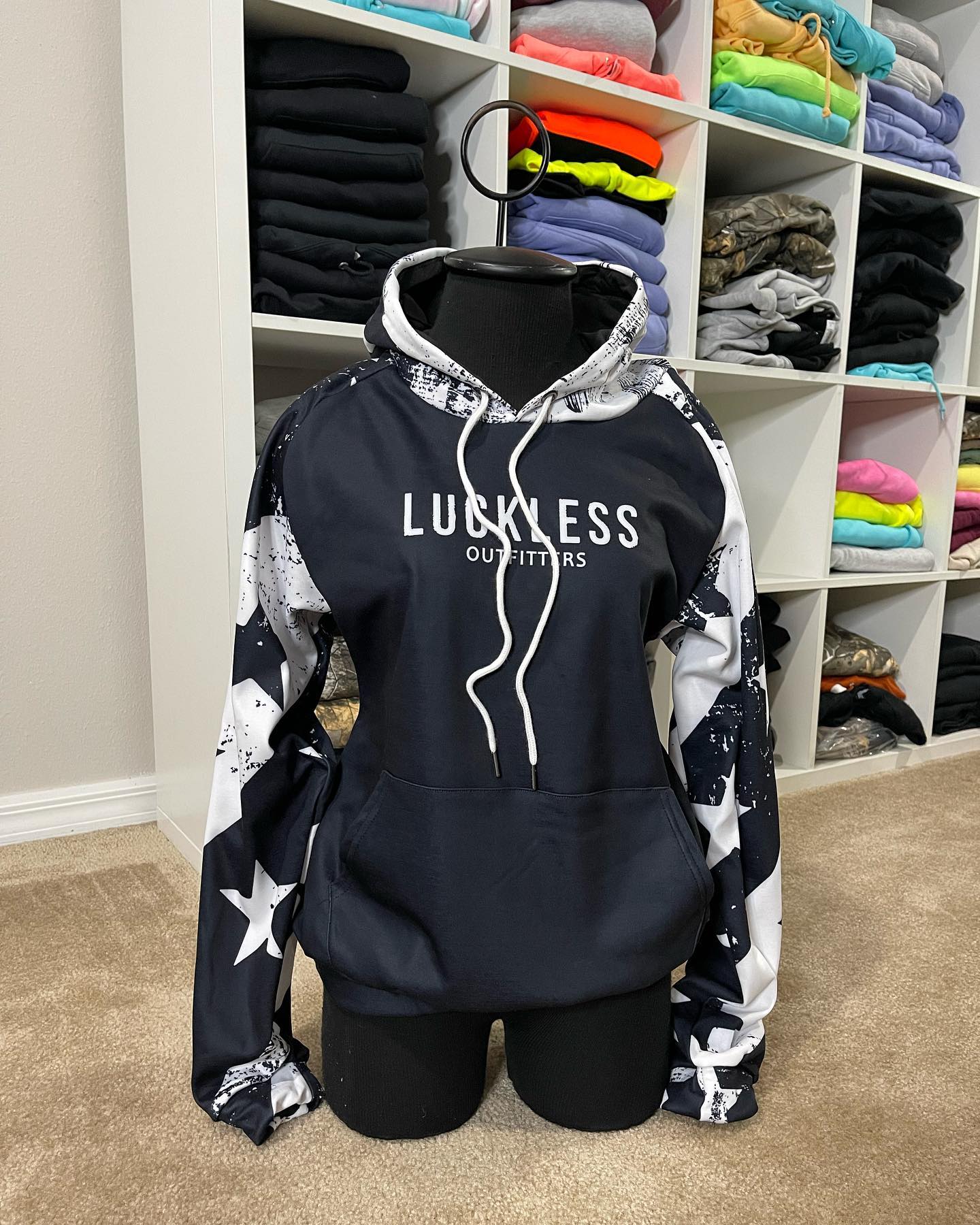 Stars & Bars Heavy Fleece Raglan Hoodie Luckless Outfitters