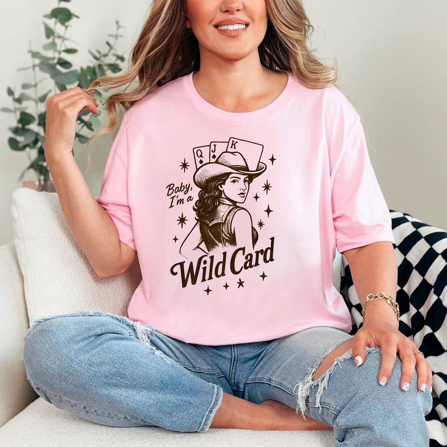 Baby, I'm a Wild Card Graphic Tee | Retro Western Cowgirl Joyful Moose