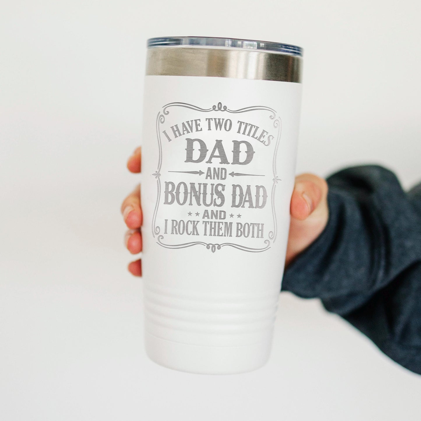 Bonus Dad Tumbler - 20 Oz Insulated Travel Mug | Father's Day Gift Joyful Moose