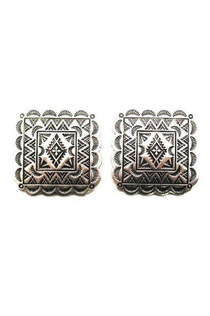 Western Concho Post Earrings Wild Cactus Boutique