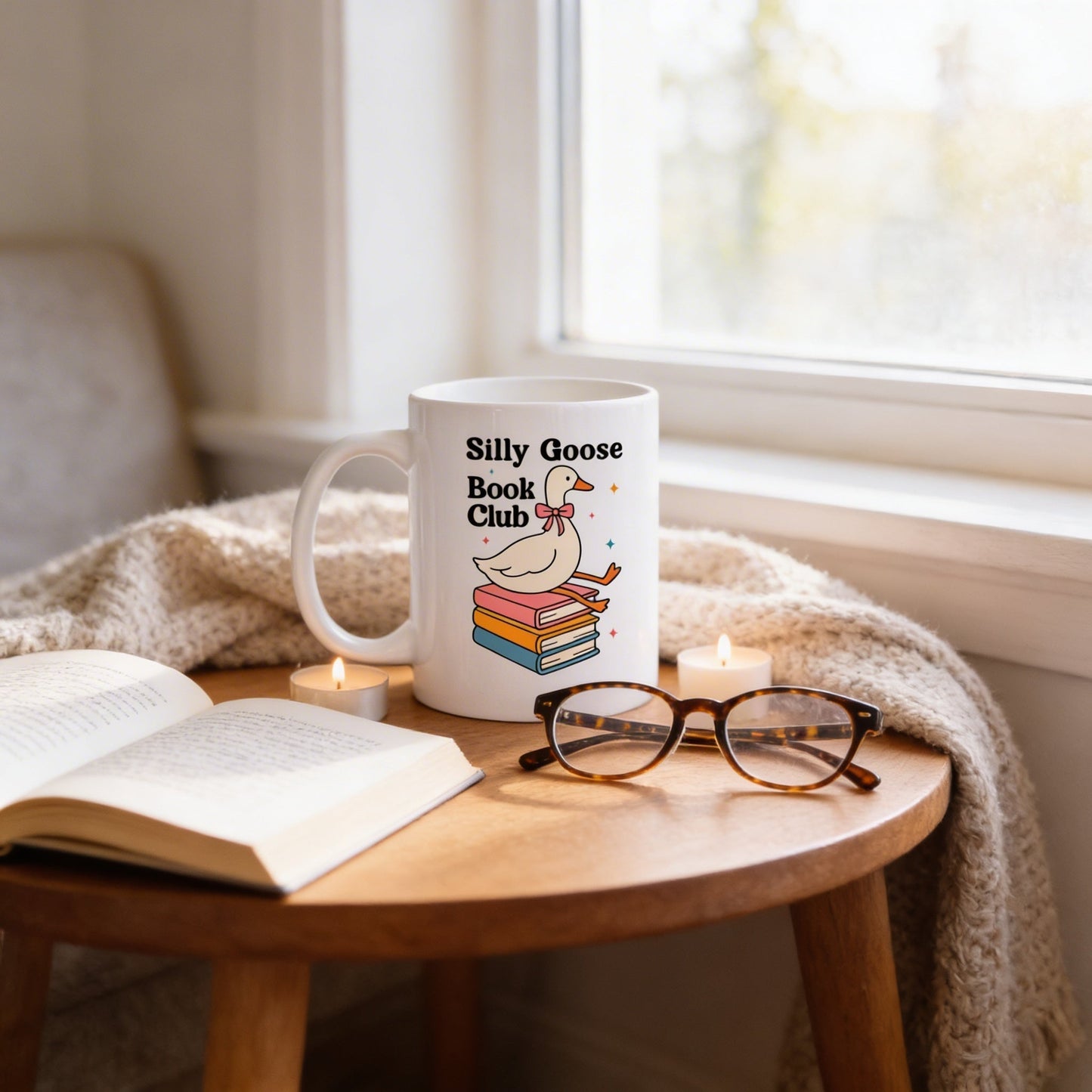 Book Club Mug – Quirky Coffee Cup for Book Lovers | Ceramic, Microwave Safe Joyful Moose