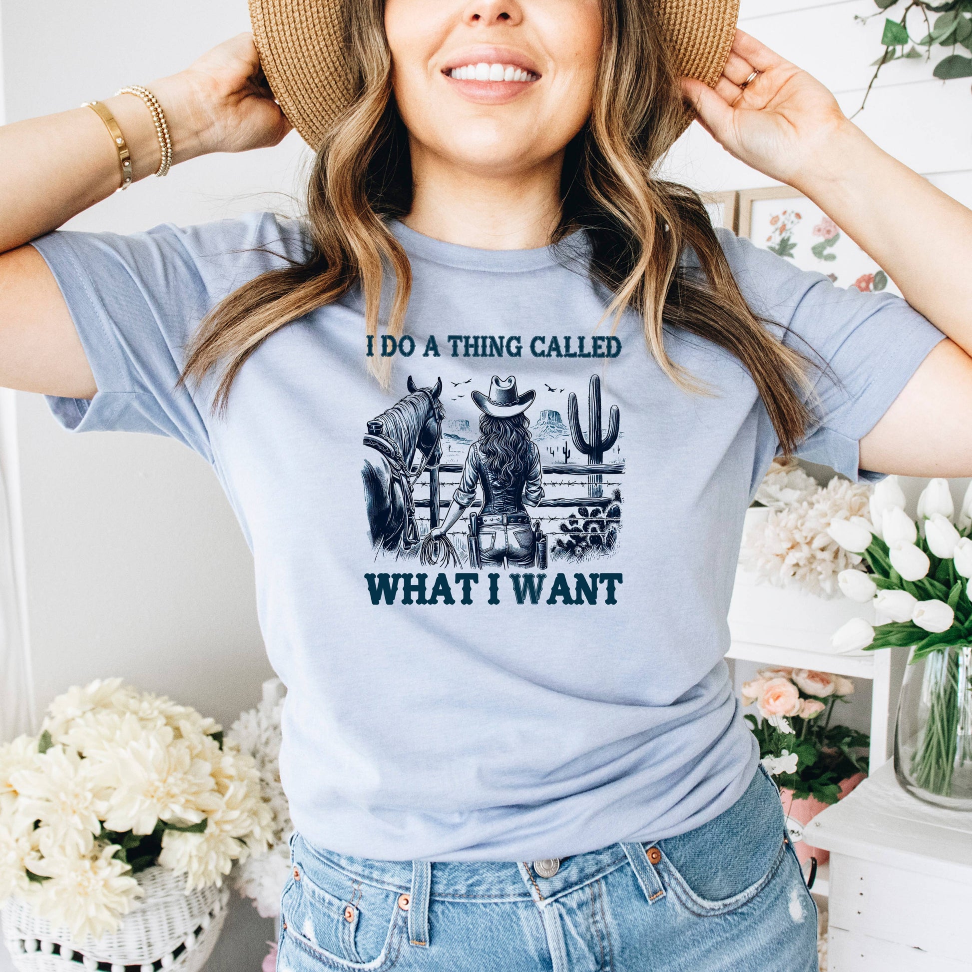 Horse Graphic Tee For Women, Graphic Tees Western Cowgirl Joyful Moose