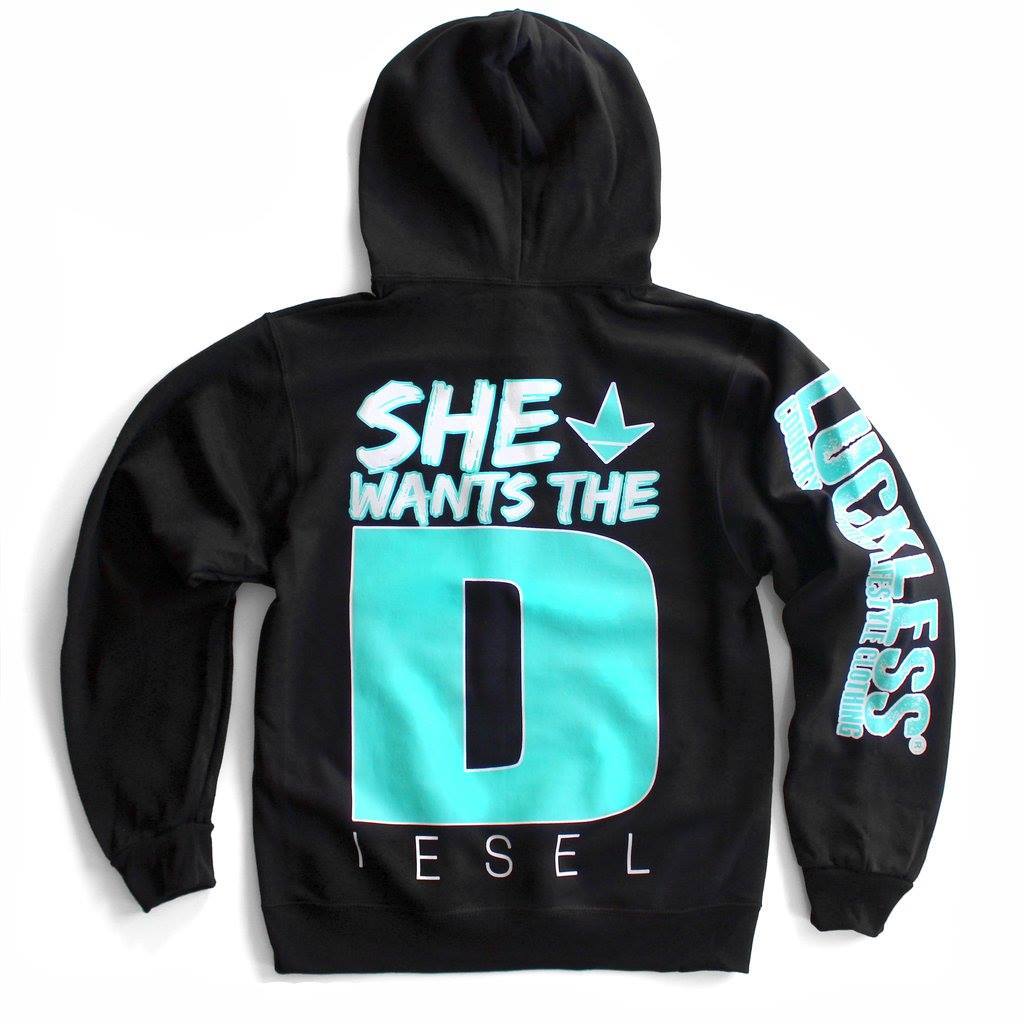 She Wants the Diesel | Funny Men's and Women's Black Country Hoodie Luckless Outfitters