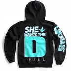 She Wants the Diesel | Funny Men's and Women's Black Country Hoodie Luckless Outfitters