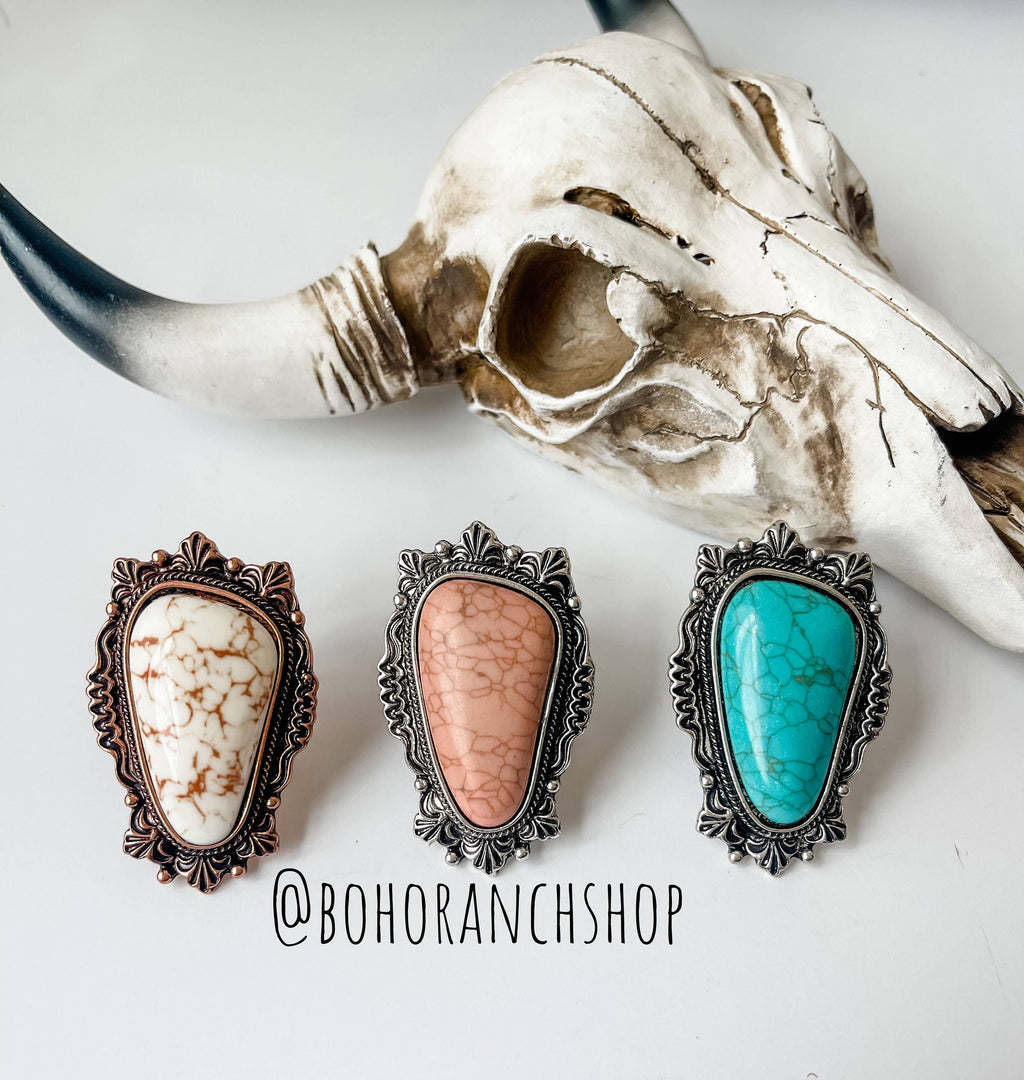 Oversized Western Navajo Statement Ring Wild Cactus Boutique