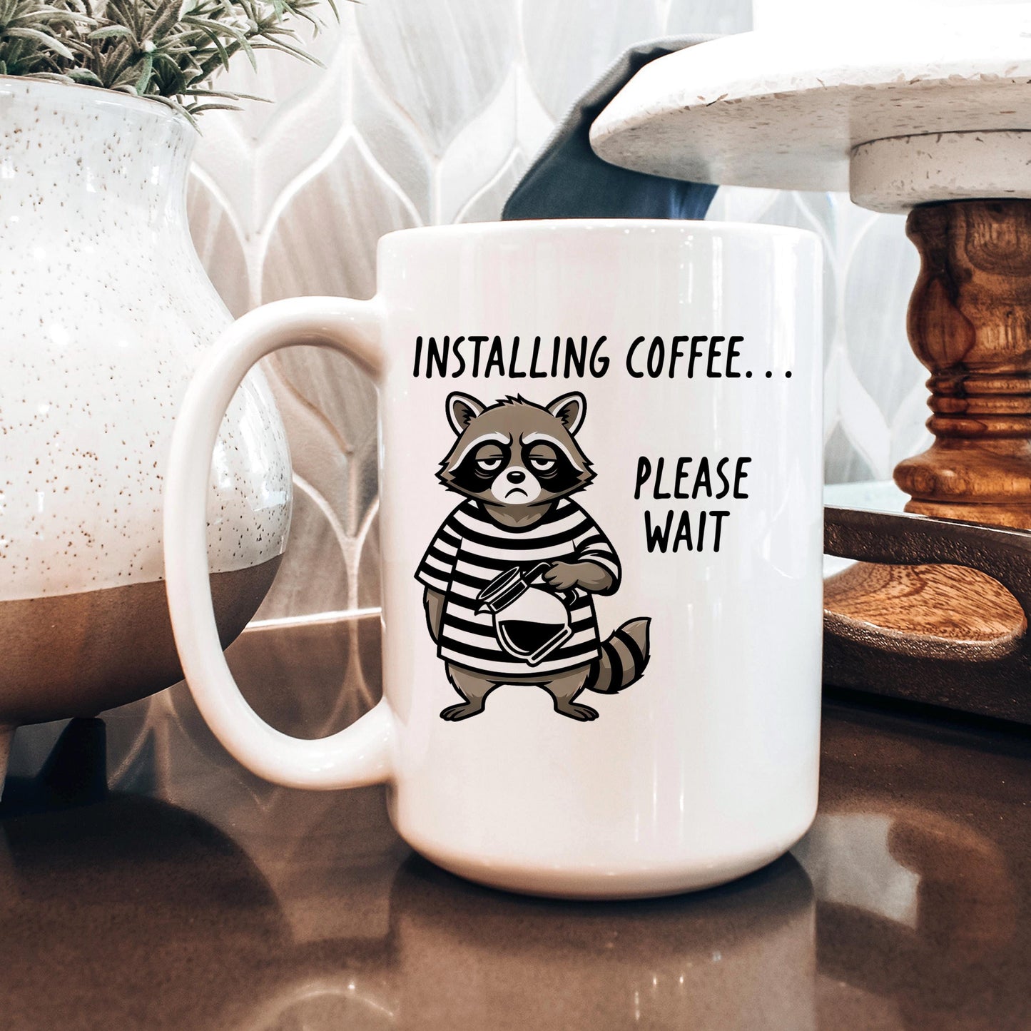 Funny Raccoon Mug - Ceramic Coffee Cup | Coworker Gift, Dishwasher Safe Joyful Moose