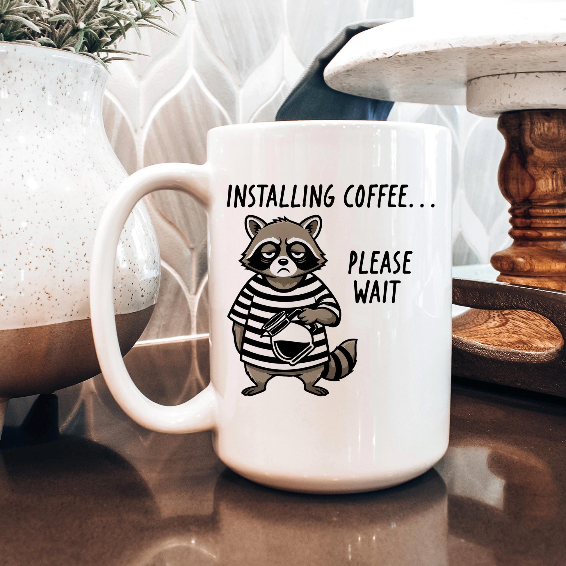 Funny Raccoon Mug - Ceramic Coffee Cup | Coworker Gift, Dishwasher Safe Joyful Moose